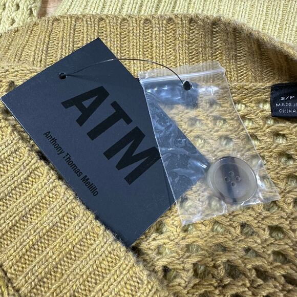 ATM Anthony Thomas Melillo NWT Ombre Open Stitch Cardigan Sweater Size S Yellow - Picture 6 of 10